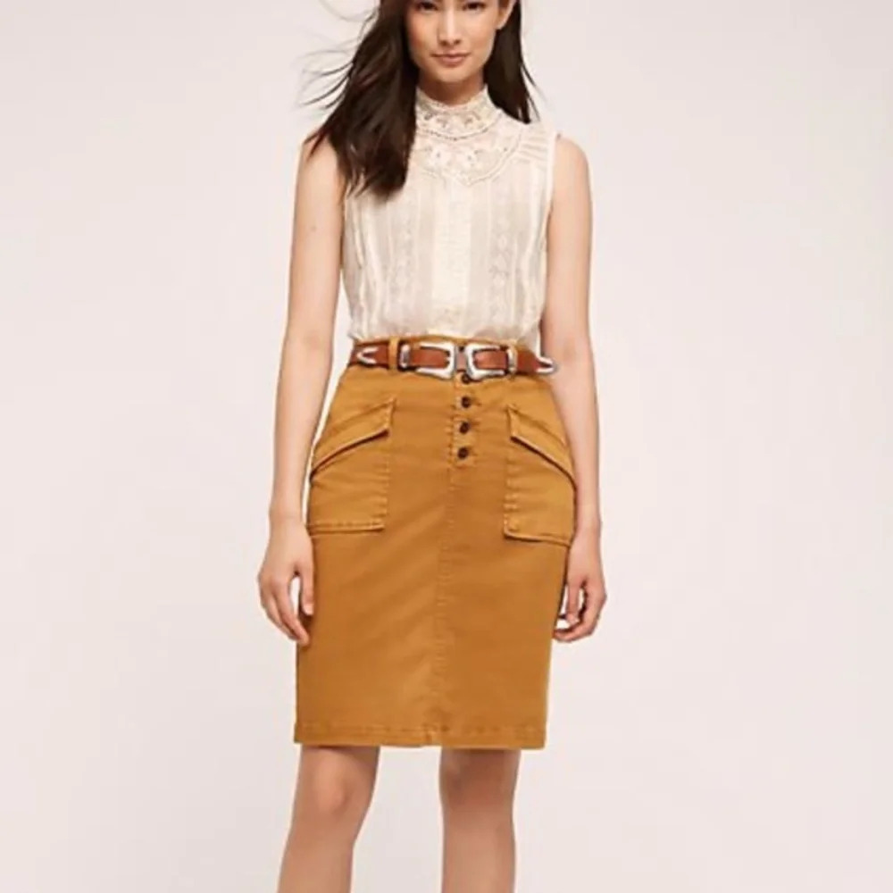 NWT Anthropologie Pilcro Utility Chino Pencil Skirt 6